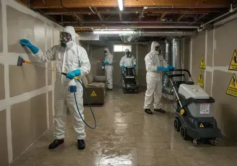 Basement Moisture Removal and Structural Drying process in Adair County, KY